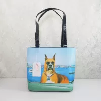 Boxer Dog Bucket Style Microfiber Shoulder Tote Bag: Front - Click to enlarge