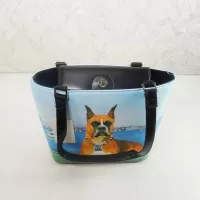 Boxer Dog Bucket Style Microfiber Shoulder Tote Bag: Inside - Click to enlarge