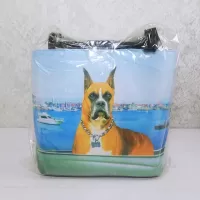 Boxer Dog Bucket Style Microfiber Shoulder Tote Bag: Stored - Click to enlarge