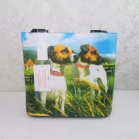 Jack Russell Terriers in a Farm Field Shoulder Tote Bag: Front - Click to enlarge