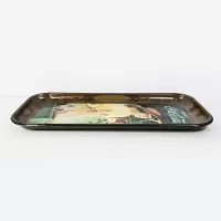 World War One Girl Coca Cola Vintage Metal Tray: Left Side - Click to enlarge