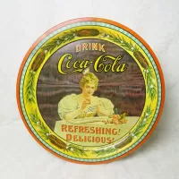 Hilda Clark Round Metal Coke Tray Louisville Kentucky: Top - Click to enlarge