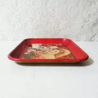 The Girl with Roses Metal Coke Tray with Wall Hanger: Top Left - Click to enlarge