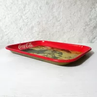 Village Blacksmith 1987 Vintage Coca Cola Metal Tray: Right Side - Click to enlarge