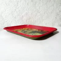 Village Blacksmith 1987 Vintage Coca Cola Metal Tray: Left Side - Click to enlarge