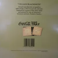 Village Blacksmith 1987 Vintage Coca Cola Metal Tray: Bottom Story - Click to enlarge