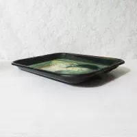 Gibson Girl with Big Hat Vintage Rectangular Metal Coke Tray: Left Side - Click to enlarge